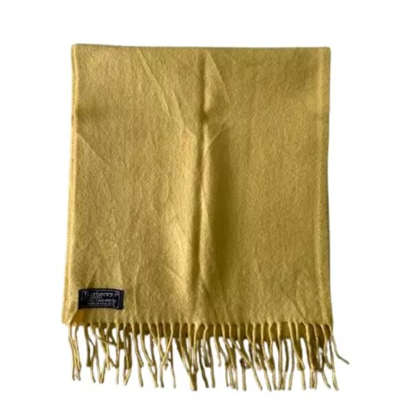 Burberrys Vintage Scarf Beige 100% Cashmere Unisex Scarf Made In England - Picture 4 of 8